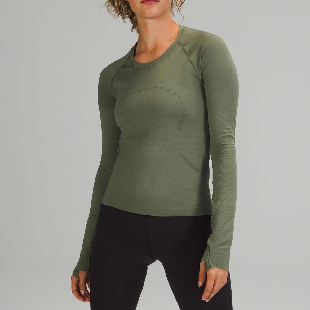 Lululemon Green Twill Swiftly Tech Long Sleeve Sh… - image 1